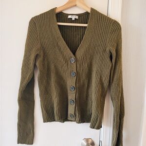 Madewell Khaki Ribbed Cardigan